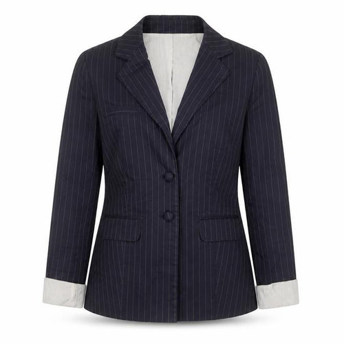 F.D.S. by Fleur de Sel Women's Black Pinstripe Blazer Size 8 Slim Fit