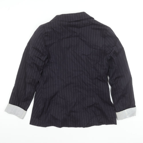 F.D.S. by Fleur de Sel Women's Black Pinstripe Blazer Size 8 Slim Fit