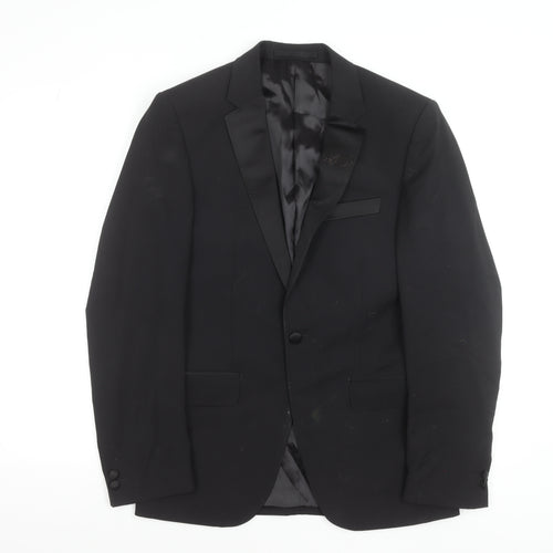 Marks and Spencer Men’s Black Wool Blend 36in Shawl Lapel Jacket
