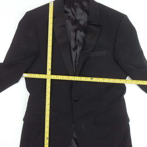 Marks and Spencer Men’s Black Wool Blend 36in Shawl Lapel Jacket