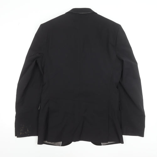 Marks and Spencer Men’s Black Wool Blend 36in Shawl Lapel Jacket