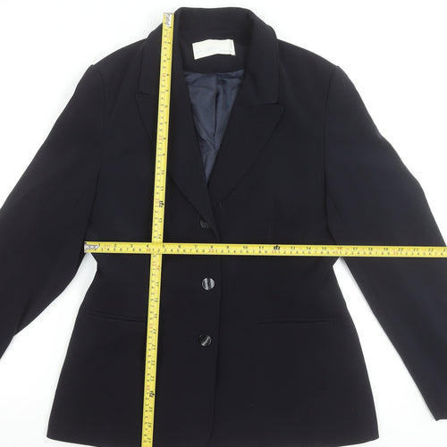Amarant Women Black Size 12 Classic Single-Breasted Blazer