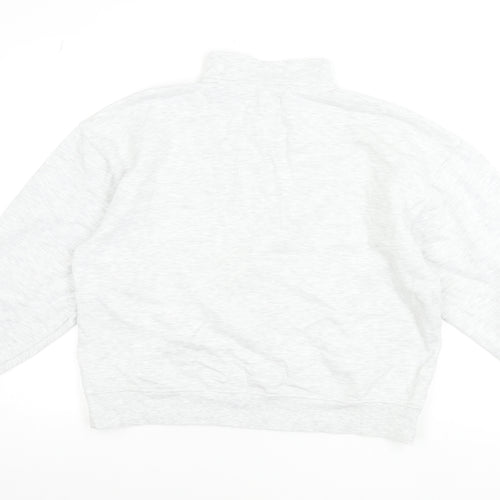 ASOS Design Women's Grey 1/2 Zip Sweatshirt UK 14 Cotton Blend