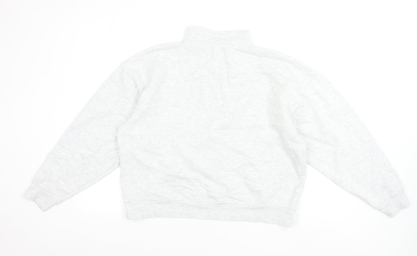 ASOS Design Women's Grey 1/2 Zip Sweatshirt UK 14 Cotton Blend