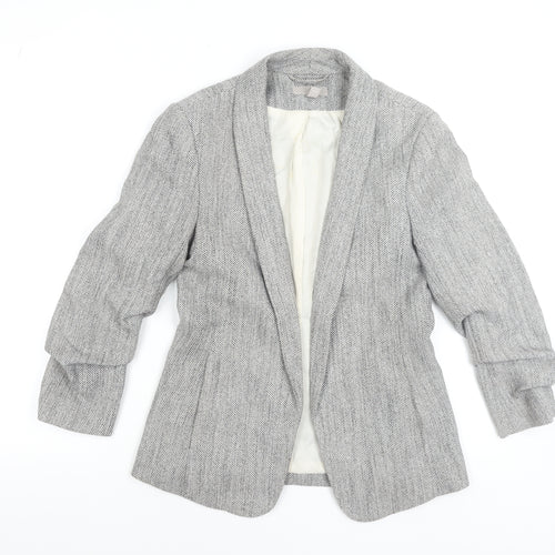 H&M Women's Grey Size 8 Shawl Collar Single-Breasted Blazer