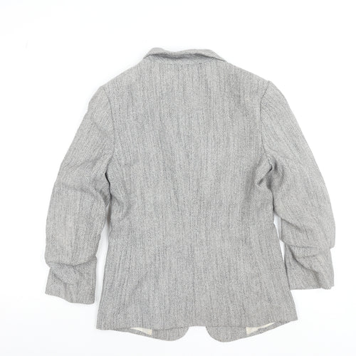 H&M Women's Grey Size 8 Shawl Collar Single-Breasted Blazer