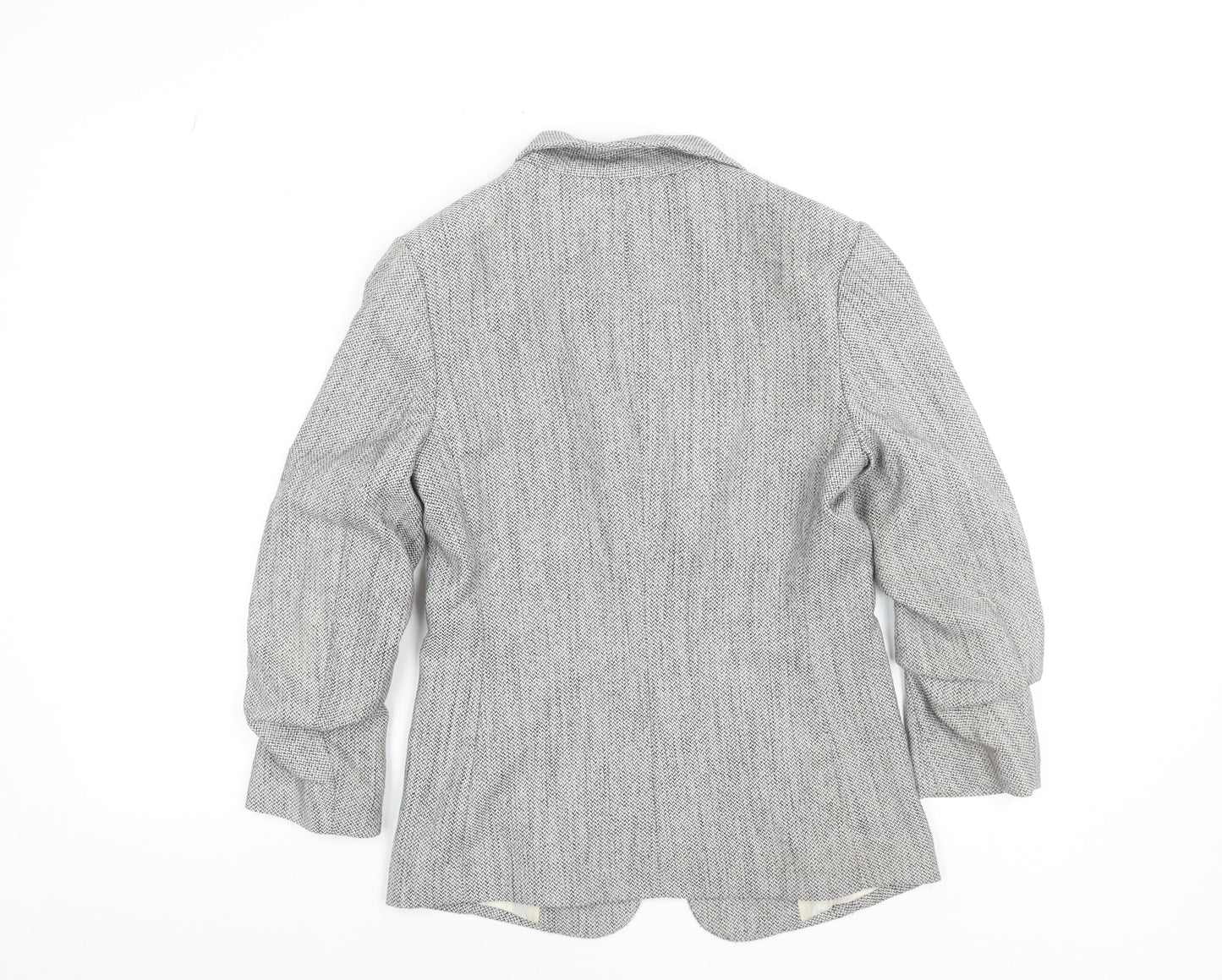 H&M Women's Grey Size 8 Shawl Collar Single-Breasted Blazer