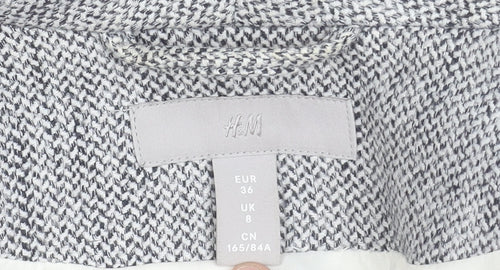 H&M Women's Grey Size 8 Shawl Collar Single-Breasted Blazer