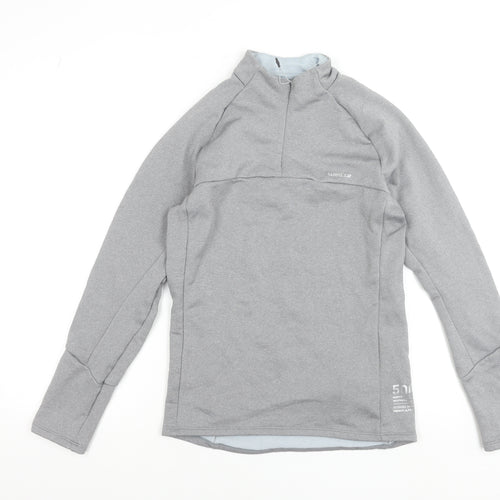 Wedze Womens Grey 1/4 Zip Fleece Ski Jacket Size S Regular Fit