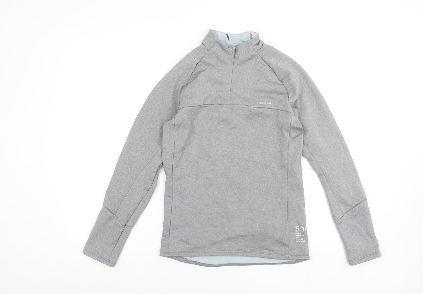 Wedze Womens Grey 1/4 Zip Fleece Ski Jacket Size S Regular Fit