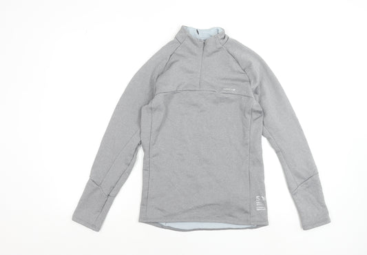 Wedze Womens Grey 1/4 Zip Fleece Ski Jacket Size S Regular Fit