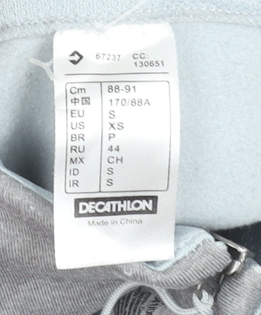 Wedze Womens Grey 1/4 Zip Fleece Ski Jacket Size S Regular Fit