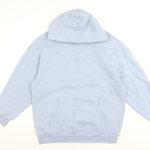 Blank Essentials Women’s Blue Pullover Hoodie Medium Cotton Blend