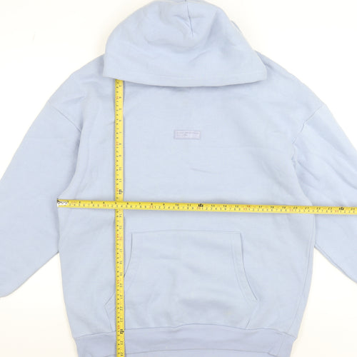 Blank Essentials Women’s Blue Pullover Hoodie Medium Cotton Blend
