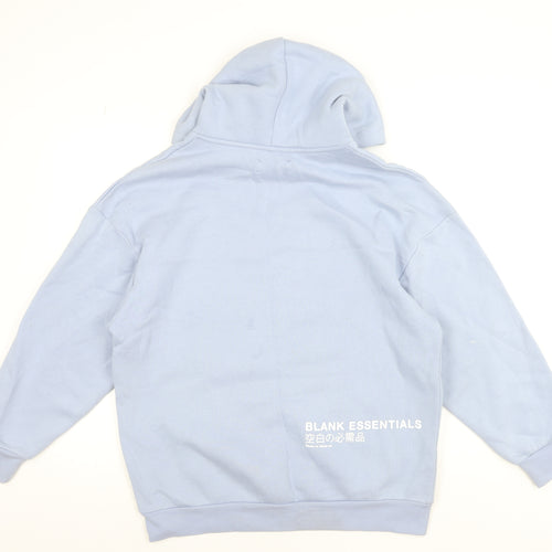Blank Essentials Women’s Blue Pullover Hoodie Medium Cotton Blend