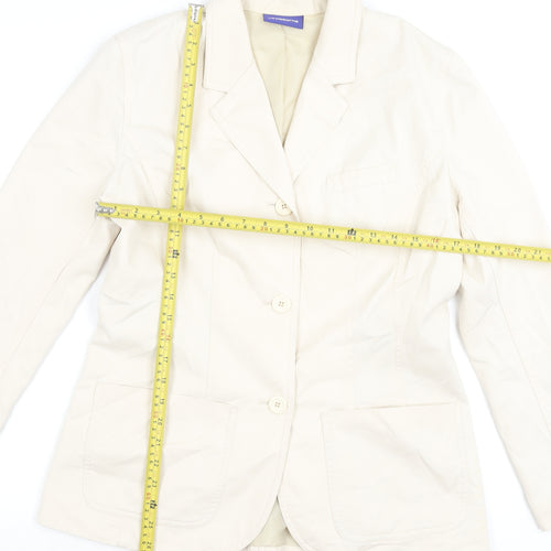 Liz Claiborne Women Beige Cotton Blazer Jacket Size 8