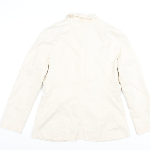 Liz Claiborne Women Beige Cotton Blazer Jacket Size 8