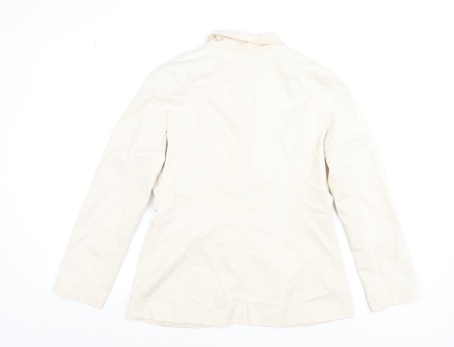 Liz Claiborne Women Beige Cotton Blazer Jacket Size 8