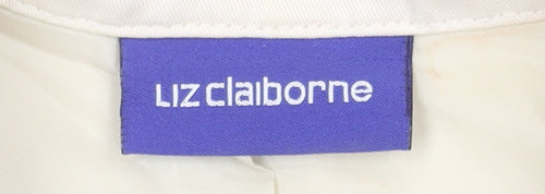 Liz Claiborne Women Beige Cotton Blazer Jacket Size 8
