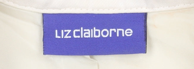 Liz Claiborne Women Beige Cotton Blazer Jacket Size 8