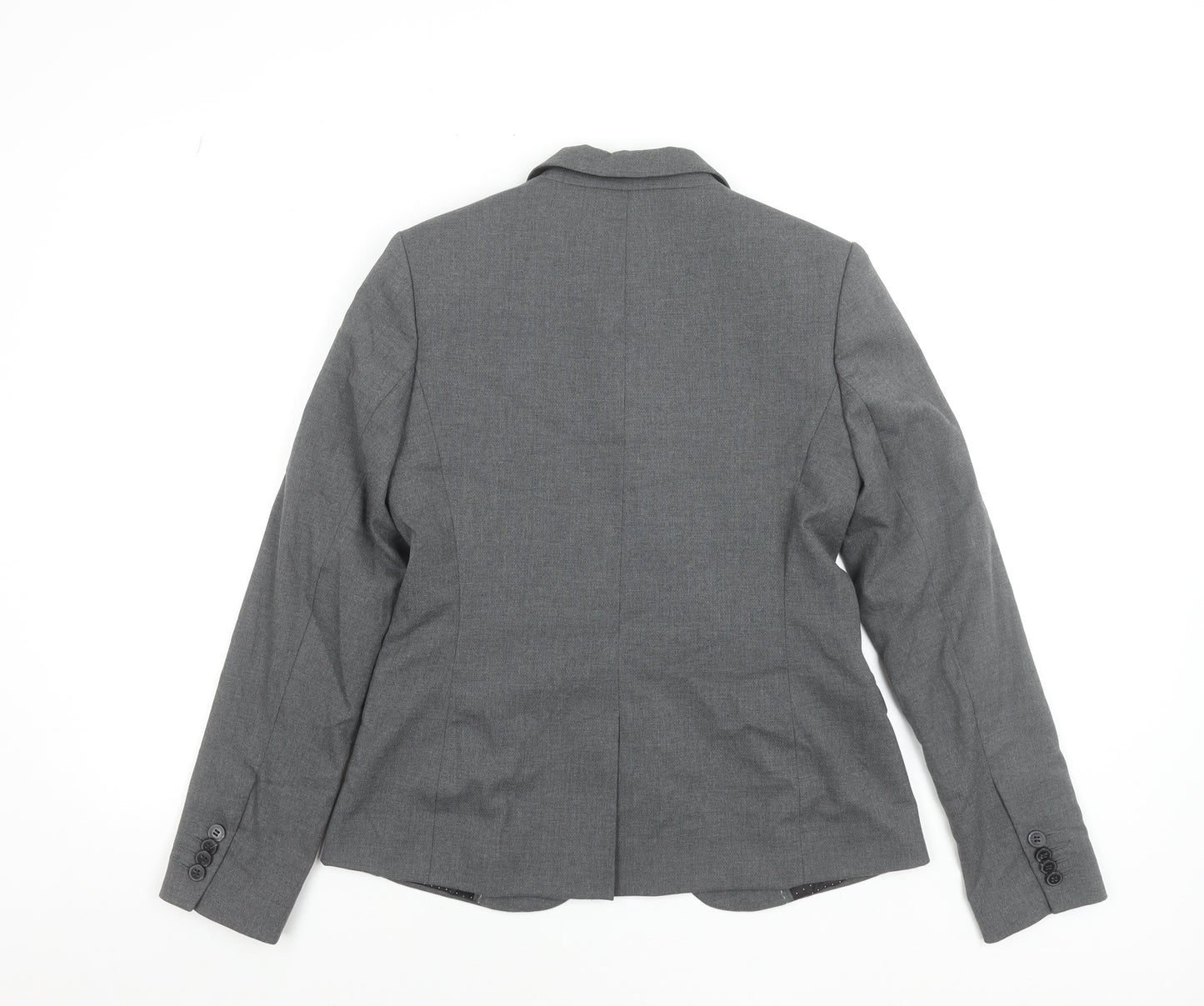 Next Women Grey Tailoring Single-Breasted Blazer Size 12