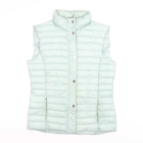 Classic Womens Green Quilted Puffer Waistcoat Size 12