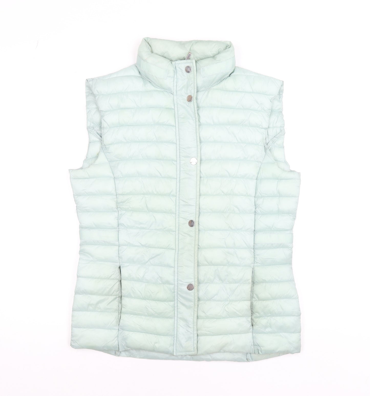 Classic Womens Green Quilted Puffer Waistcoat Size 12
