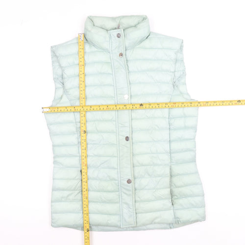 Classic Womens Green Quilted Puffer Waistcoat Size 12