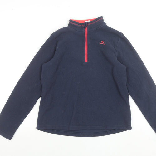 Quechua Girls Blue 12-13 Years Fleece 1/4 Zip Pullover Sweatshirt