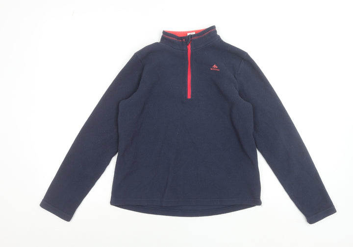 Quechua Girls Blue 12-13 Years Fleece 1/4 Zip Pullover Sweatshirt
