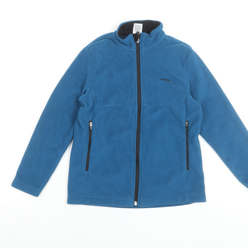 Quechua Boys Blue Fleece Jacket 7-8 Years Full Zip Hiking Outdoor Warm