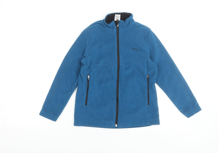 Quechua Boys Blue Fleece Jacket 7-8 Years Full Zip Hiking Outdoor Warm