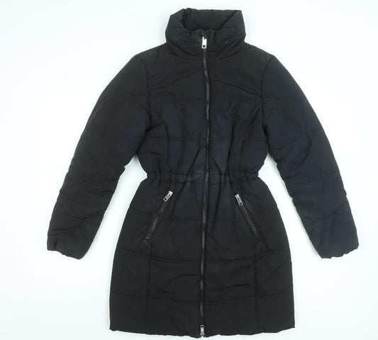 Missguided Womens Black Overcoat Coat Size 10 Zip – Preworn