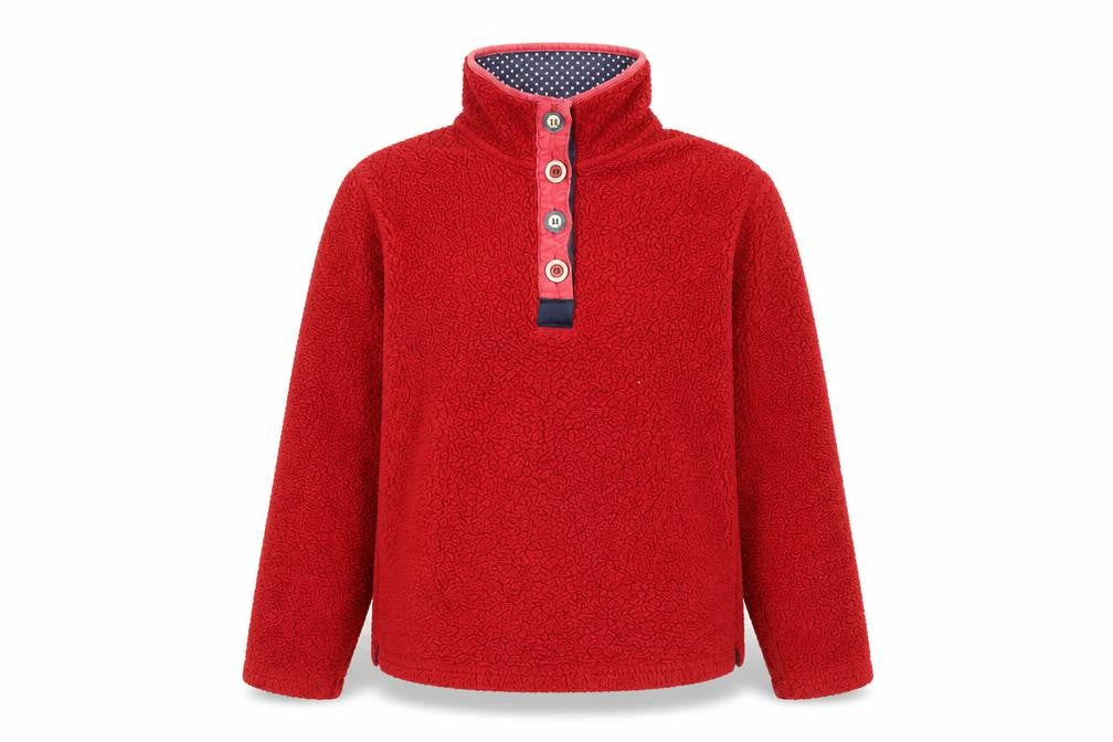 Arctic Storm Women’s Red Fleece Henley Sweatshirt Size M