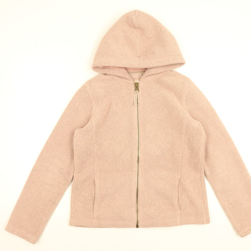 Next Women’s Pink Hooded Zip-Up Fleece Jacket Size 14