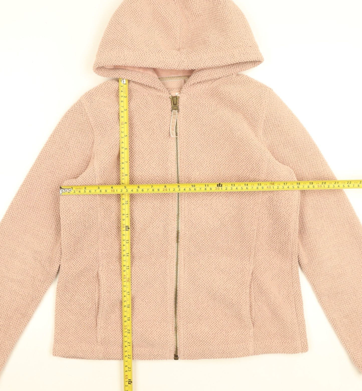 Next Women’s Pink Hooded Zip-Up Fleece Jacket Size 14