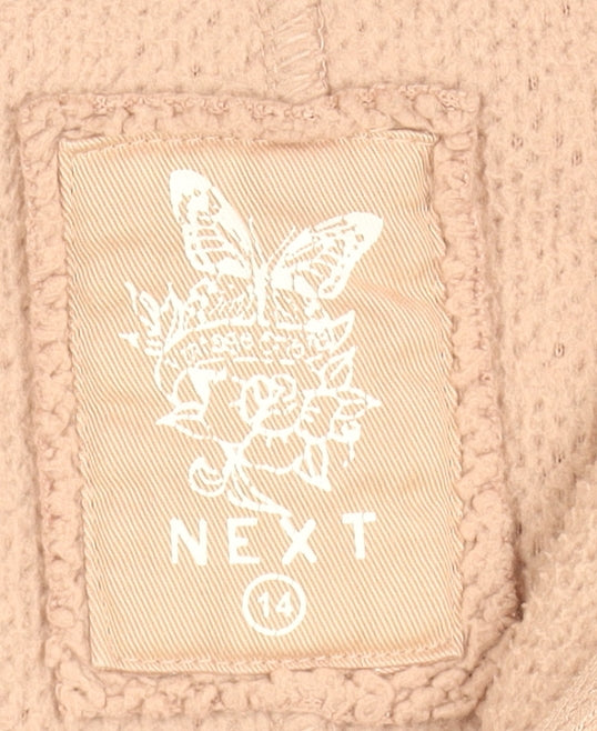Next Women’s Pink Hooded Zip-Up Fleece Jacket Size 14