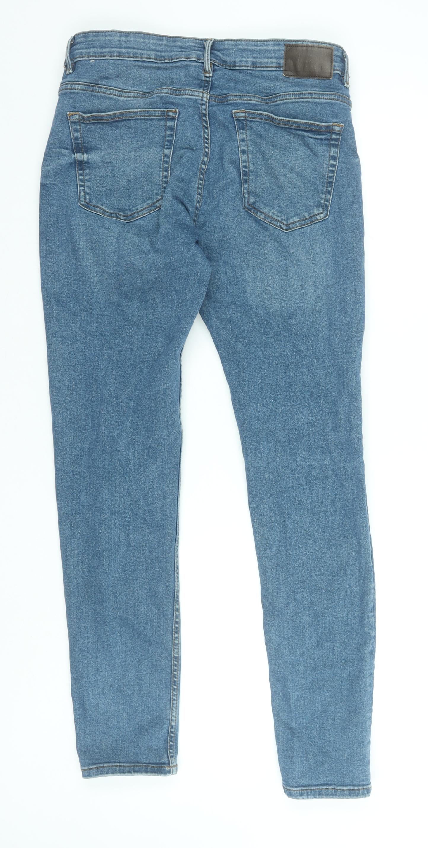 MNG Men’s Blue Slim Fit Jeans Size 32 Regular Denim Stretch