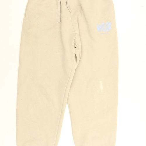 White Fox Women's Beige Sweatpants Jogger M Cotton Blend