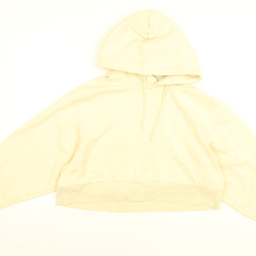 Weekday Womens Beige XS Pullover Hoodie Cotton Blend