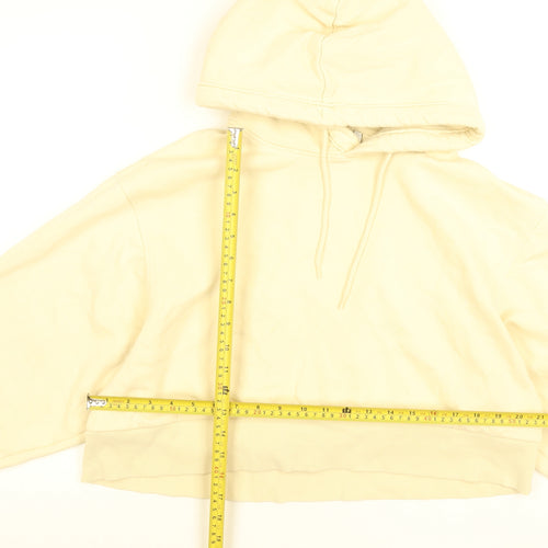 Weekday Womens Beige XS Pullover Hoodie Cotton Blend