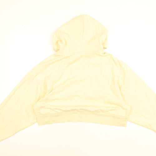 Weekday Womens Beige XS Pullover Hoodie Cotton Blend