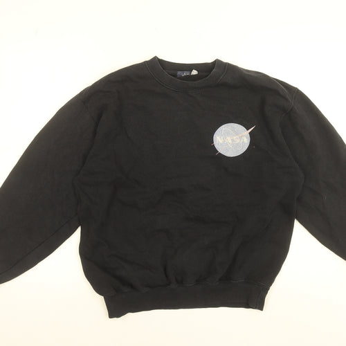 Topman Men's Black NASA Graphic Sweatshirt Size S Pullover Crew Neck
