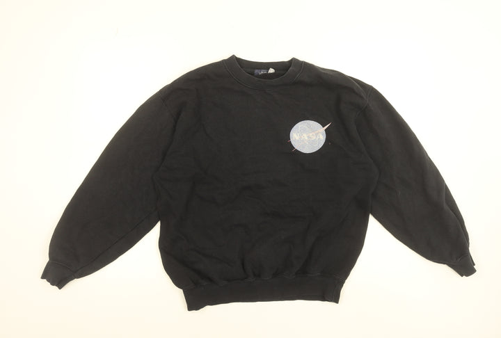Topman Men's Black NASA Graphic Sweatshirt Size S Pullover Crew Neck
