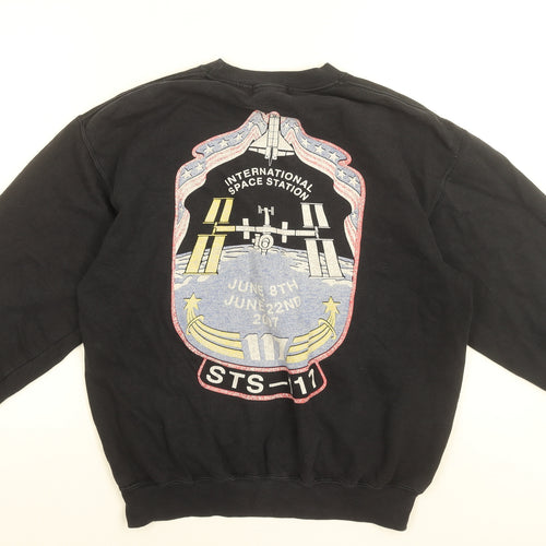 Topman Men's Black NASA Graphic Sweatshirt Size S Pullover Crew Neck