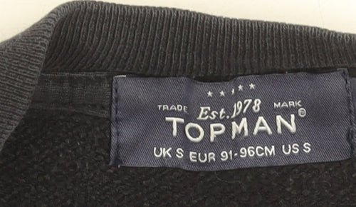 Topman Men's Black NASA Graphic Sweatshirt Size S Pullover Crew Neck