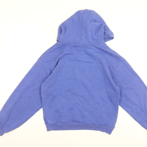 H&M Boys Blue Pullover Hoodie UK 10-12 Years Cotton Blend