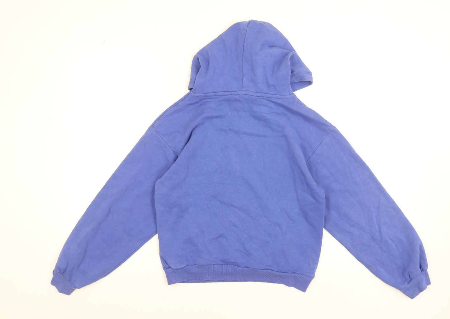 H&M Boys Blue Pullover Hoodie UK 10-12 Years Cotton Blend