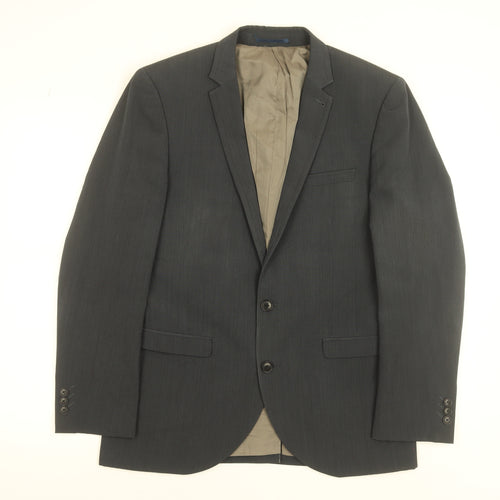 Next Men's Grey 40S Wool Blend Single-Breasted Suit Jacket