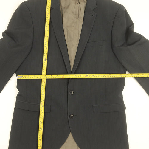 Next Men's Grey 40S Wool Blend Single-Breasted Suit Jacket